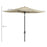 2 x 3(m) Garden Parasol Umbrella, Rectangular Market Umbrella Sun Shade w/ Crank & Push Button Tilt, 6 Ribs, Aluminium Pole, Cream