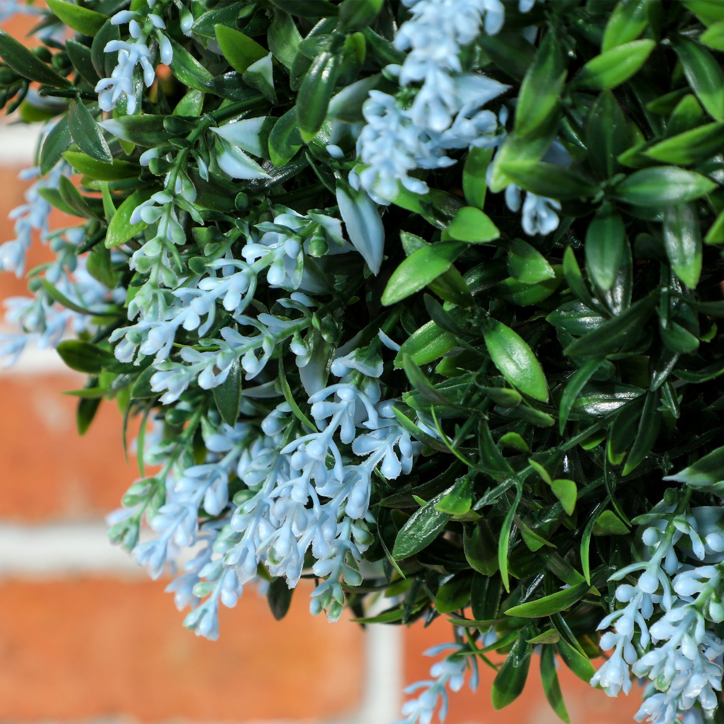 Set of 2 Artificial Plant Topiary Balls, Faux Plants, Blue