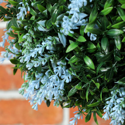 Set of 2 Artificial Plant Topiary Balls, Faux Plants, Blue