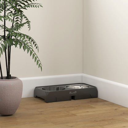 Raised Dog Bowl, Foldable Elevated Dog bowls, 4 Heights Adjustable