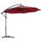 3 meter Cantilever Umbrella Garden Banana Parasol Patio Hanging Sun Shade Wine Red