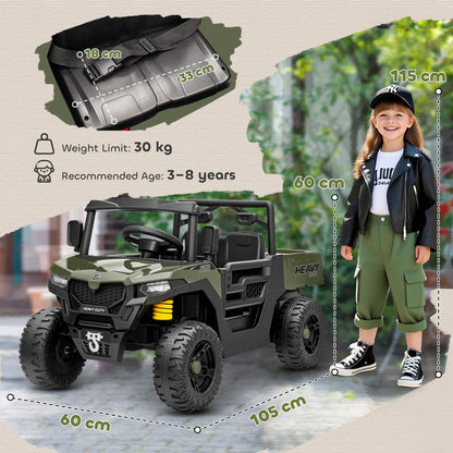 12V Kids Ride on Car, Kids UTV with Electric Dump Bed, Green