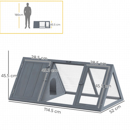 Rabbit Hutch, Wooden Guinea Pig Hutch with Run and Doors
