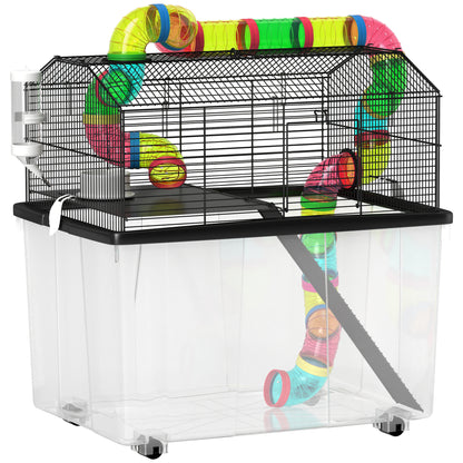 Hamster Cage with 31cm Deep Tray, Tube, 58 x 43 x 57cm
