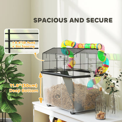 Hamster Cage with 31cm Deep Tray, Tube, 58 x 43 x 57cm