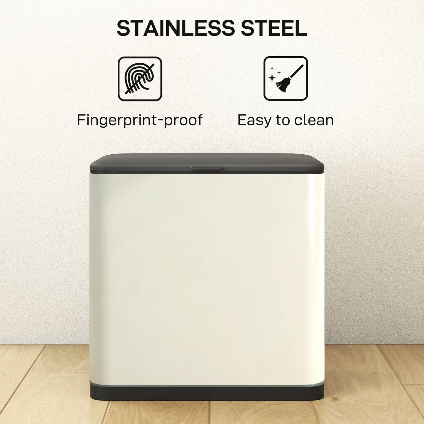 8L Hanging Kitchen Bin, Rubbish bin w/ Stay-Open Lid for Under Sink