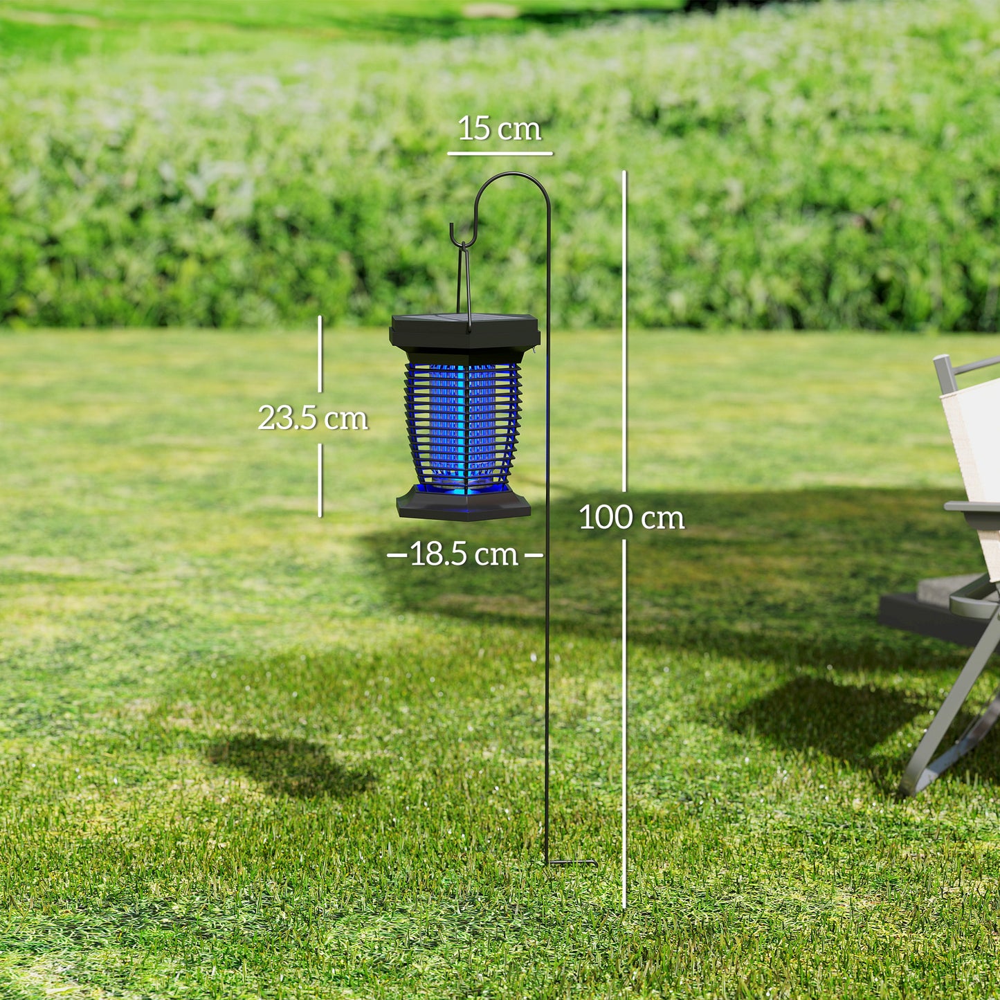2-in-1 Electric Fly Zapper with UVA Light, Hanging Garden Lantern