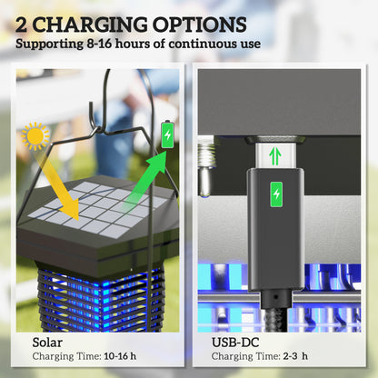 2-in-1 Electric Fly Zapper with UVA Light, Hanging Garden Lantern