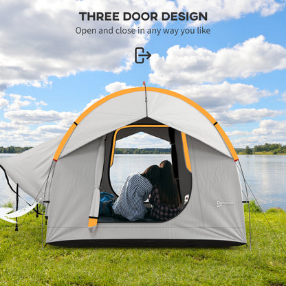 SUV Car Tent for Camping, Waterproof PU2000mm, 5 Man Tailgate Tent, for SUV Van Pickup, 2.4 x 2.1 m, Grey and Orange