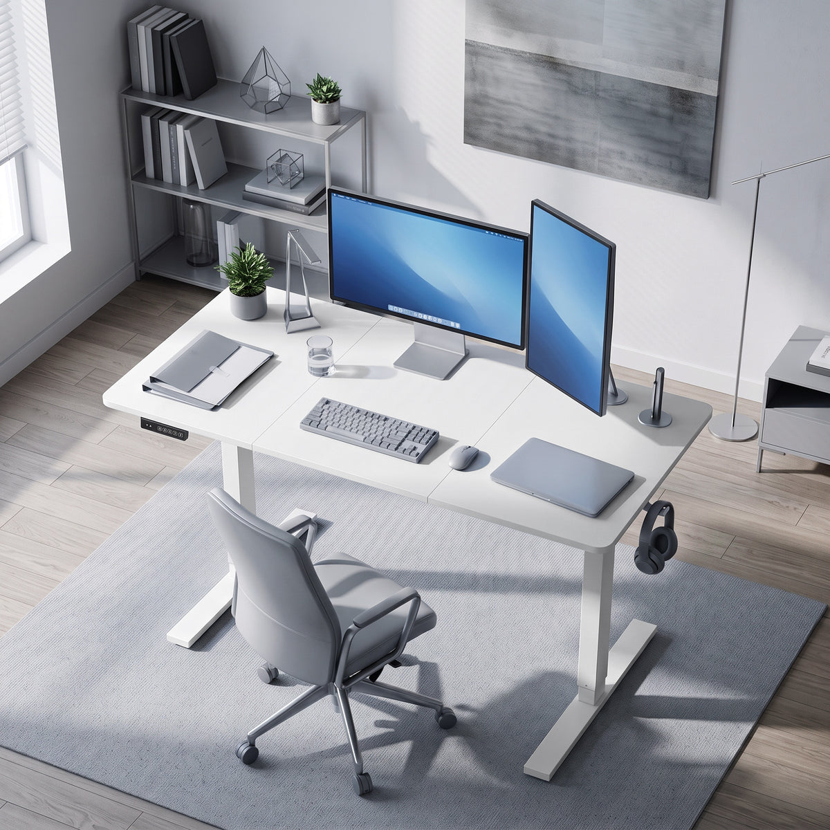 Standing Desk Memory Control Adjustable White