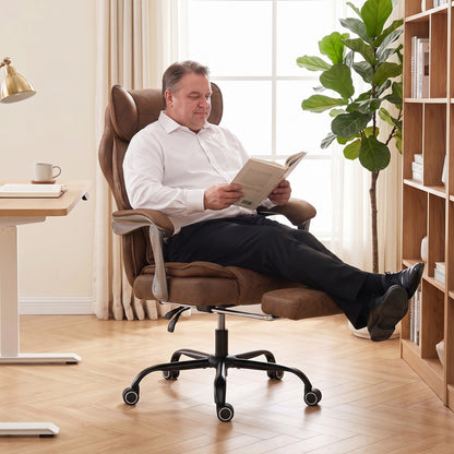 Big and Tall Office Chair with Lumbar Support, Dark Brown