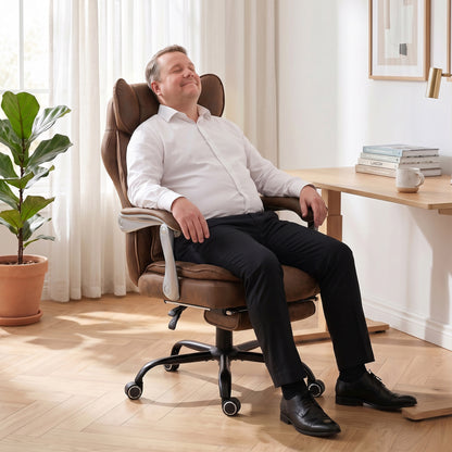 Big and Tall Office Chair with Lumbar Support, Dark Brown