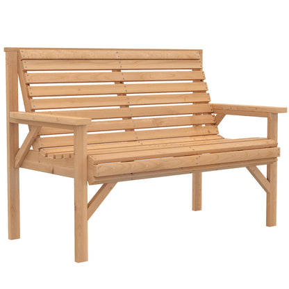 Wooden Garden Bench 2 Seater, Patio Bench for Indoor Outdoor