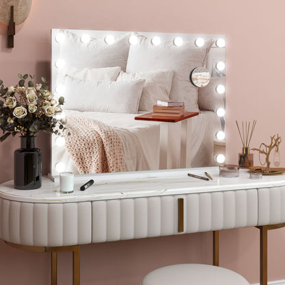 Hollywood Vanity Mirror with Lights, 10X Magnifying, USB Port, White