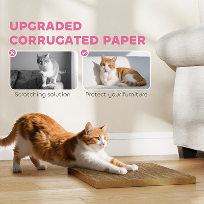 2-in-1 Cat Scratching Board House with 4 Paw-Shaped Vents, Pink