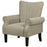 Upholstered Accent Chair with High Back, Rolled Arms and Wood Legs, Soft Thick Padded Armchair, Beige