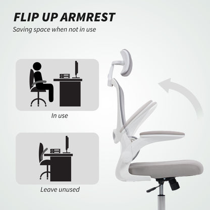 High Back Mesh Computer Desk Chair with Lumbar Support, Grey