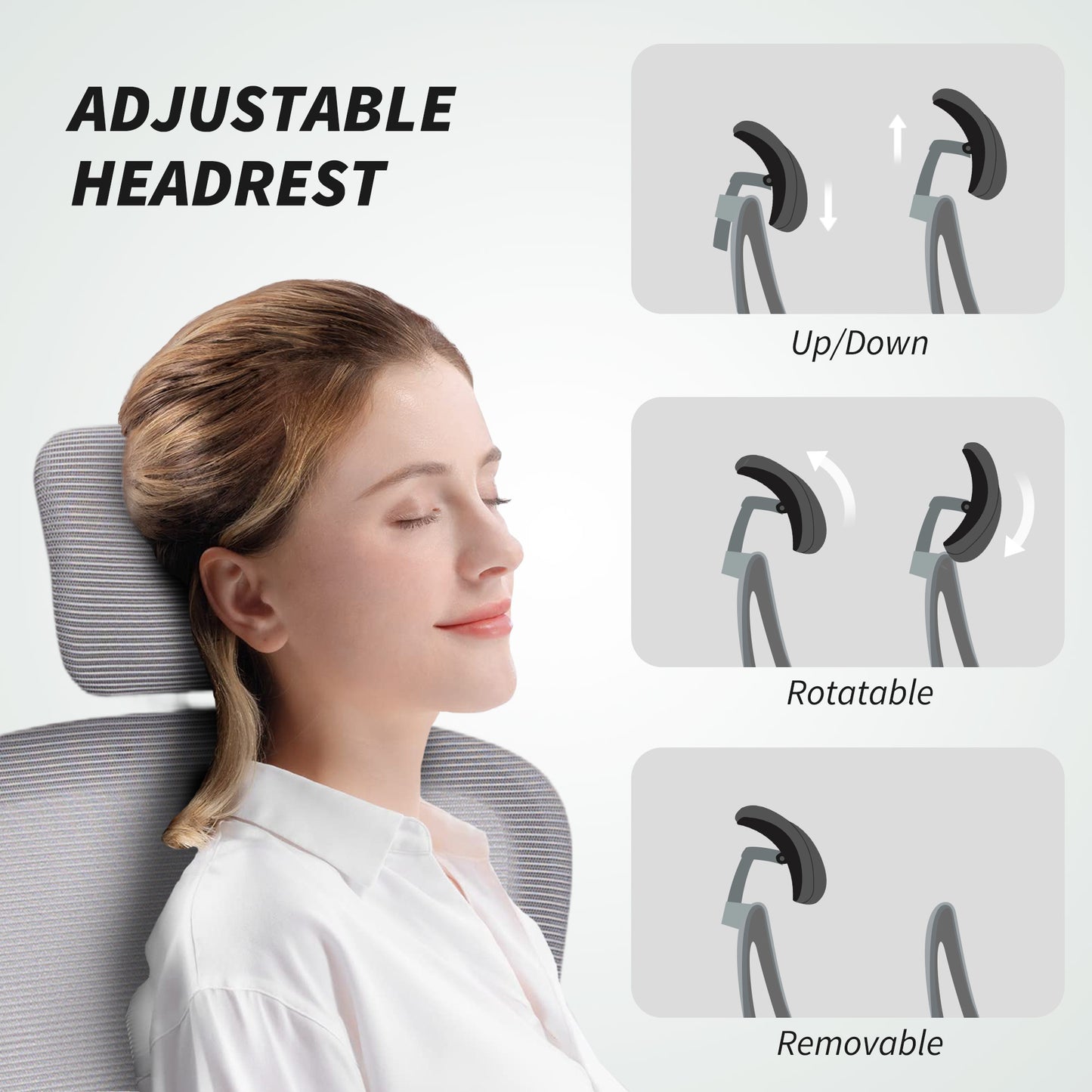 High Back Mesh Computer Desk Chair with Lumbar Support, Grey
