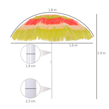 Garden Patio Hawaii Beach Sun Umbrella Sunshade Outdoor Folding Tilting Parasol