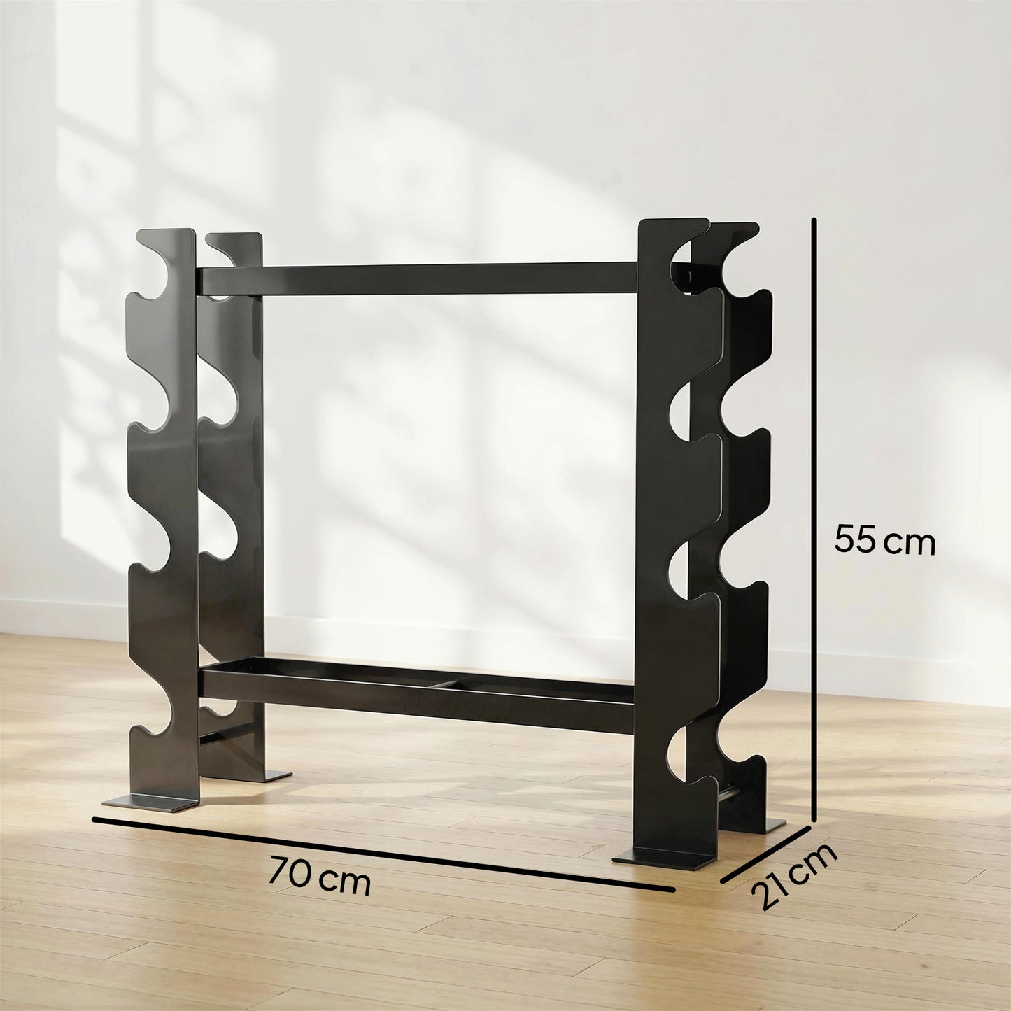 4-Tier Dumbbell Rack, Heavy-Duty Weight Rack for Dumbbells, Black