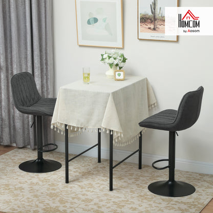 Bar Stools Set of 2, Modern Armless Bar Chairs, Charcoal Grey