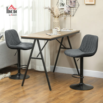 Bar Stools Set of 2, Modern Armless Bar Chairs, Charcoal Grey