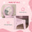 Kids Dressing Table Set w/ Stool, Mirror, Drawers - Pink