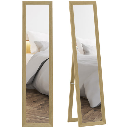 37 x 157 cm Full Length Mirror with Frame for Bedroom, Natural