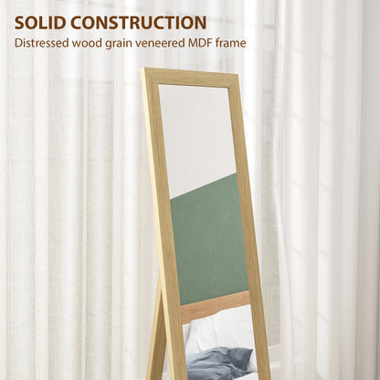 37 x 157 cm Full Length Mirror with Frame for Bedroom, Natural