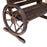 2 Seater Garden Bench with Wooden Cart Wagon Wheel Rustic High Back Brown