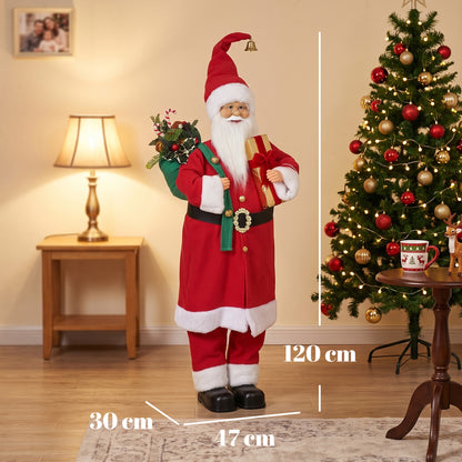 4ft Christmas Singing Dancing Santa Claus with Gift and Sack