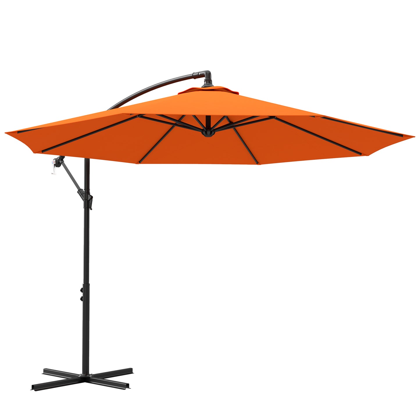 3(m) Cantilever Parasol Banana Umbrella w/ Crank, Orange