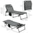 Folding Sun Lounger w/ 5-level Reclining Back, Tanning Chair w/ Reading Hole, Outdoor Sun Lounger with Side Pocket, Headrest