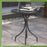 66cm Patio Table, Round Garden Table, Outdoor Side Table with Steel Frame and Slat Tabletop, Black