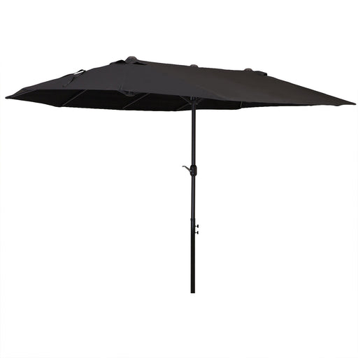 4.6m Double-Sided Patio Parasol Sun Umbrella-Black