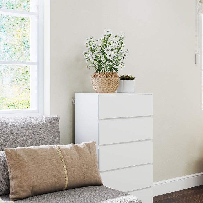 Bedroom Chest of Drawers, 5 Drawers Dresser, Drawer Unit, White