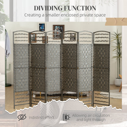 4 Panel Folding Privacy Screen with Pine Wood Frame, Dark Grey