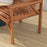 Wooden Garden Love Seat w/ Coffee Table Umbrella Hole, Tan Brown