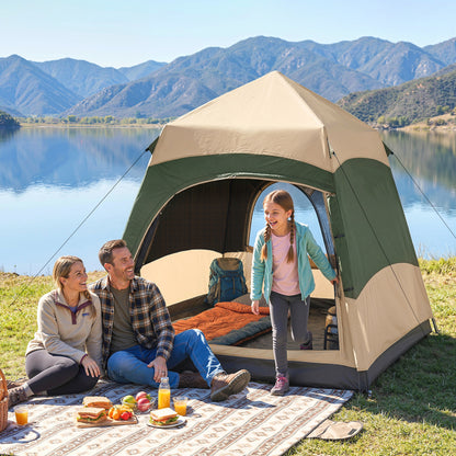 Double Layer Pop Up Tent with Rainfly, Portable Camping Shelter
