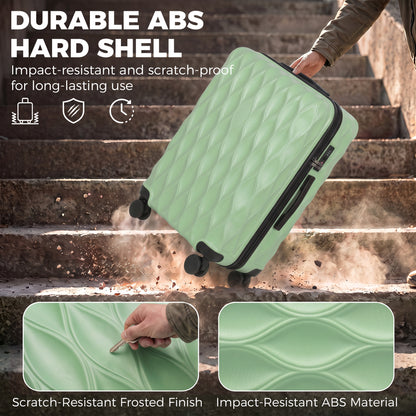 28Inch Suitcase Hard Shell Checked Luggage with TSA Lock, Green