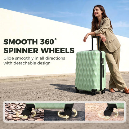 28Inch Suitcase Hard Shell Checked Luggage with TSA Lock, Green