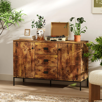 Modern Sideboard, Storage Cabinet, Accent Cupboard Rustic Brown