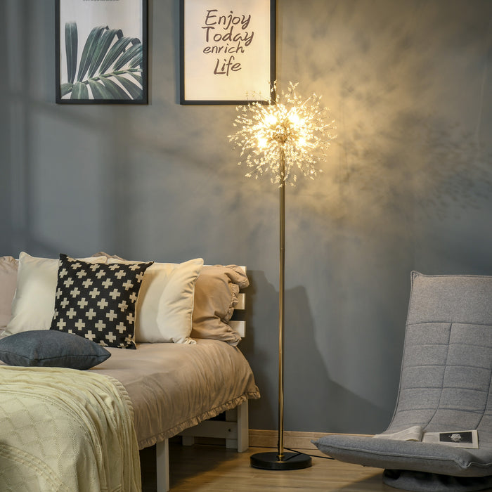 Modern Floor Lamp, Tall Standing Lamp with Dandelion-like Lampshade for Living Room