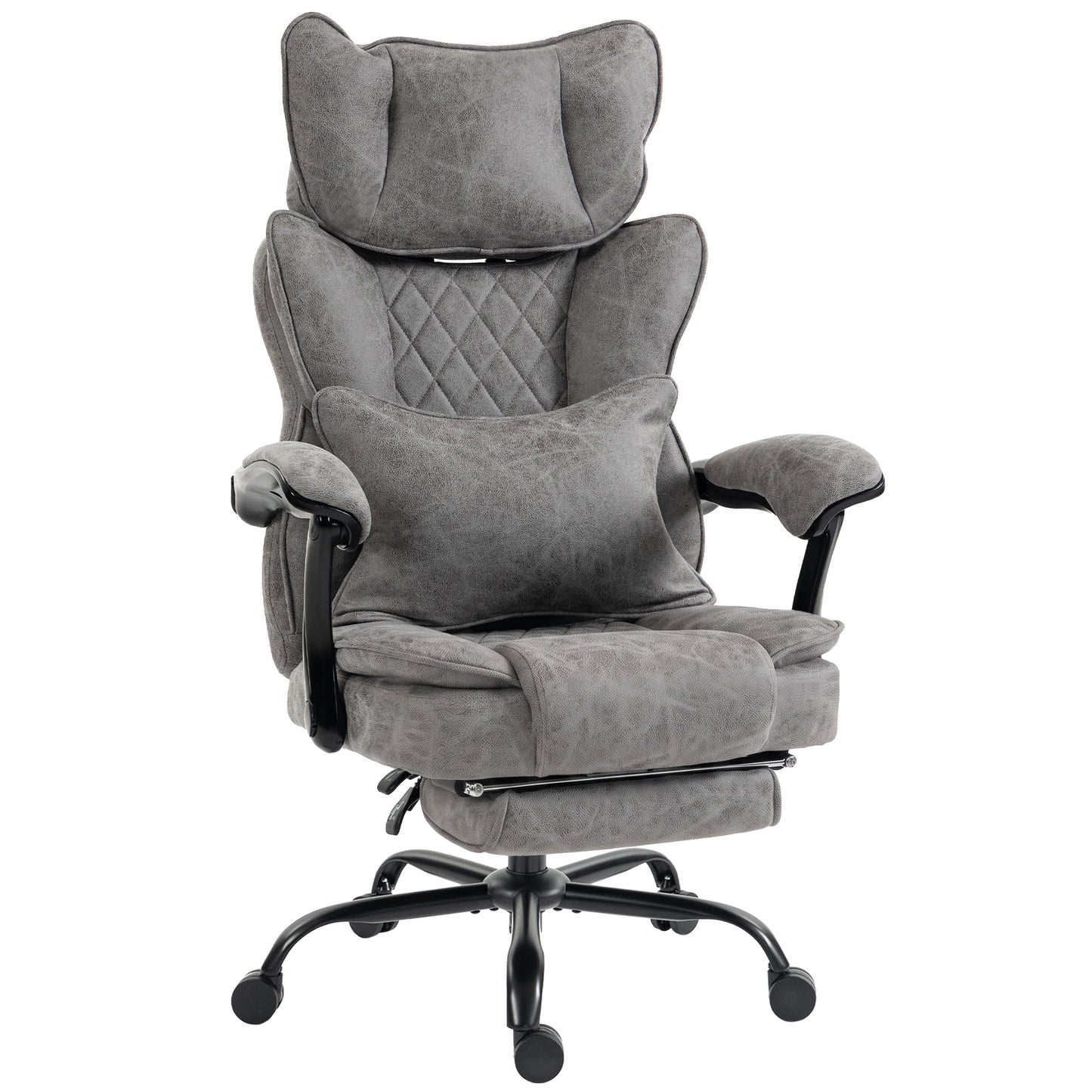 Big and Tall Office Chair with Lumbar Support, Grey