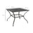 94 * 94 cm Garden Table with Parasol Hole, Outdoor Dining Garden Table for Four with Slatted Metal Plate Top, Grey