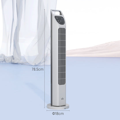 Oscillating Tower Fan Floor Fan with 4H Timer for Home Office Silver