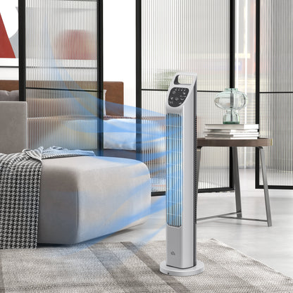 Oscillating Tower Fan Floor Fan with 4H Timer for Home Office Silver