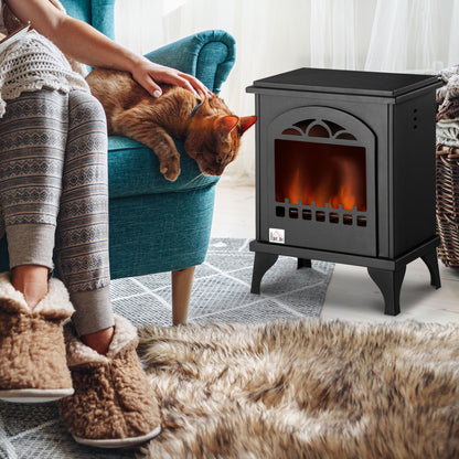 Free Standing Bio Ethanol Fireplace Heater with 0.9L Tank, Black