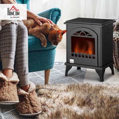 Free Standing Bio Ethanol Fireplace Heater with 0.9L Tank, Black
