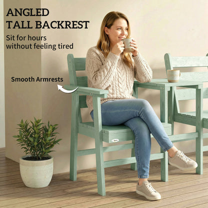Garden Loveseat, Embossed Wood Jack and Jill Garden Seat, Green